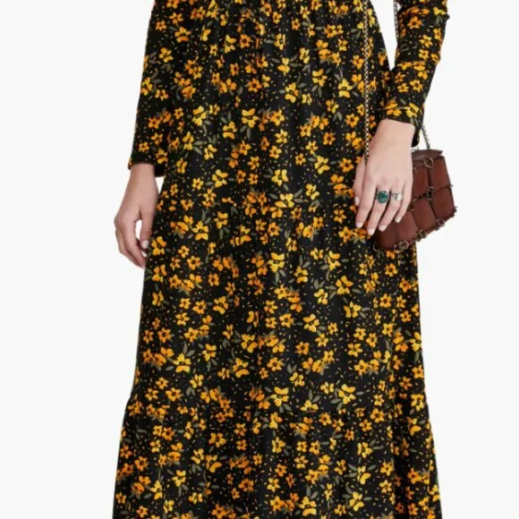 Free People Tiers of Joy Prairie Maxi Dress Floral Boho Cottagecore Medium - Picture 2 of 10